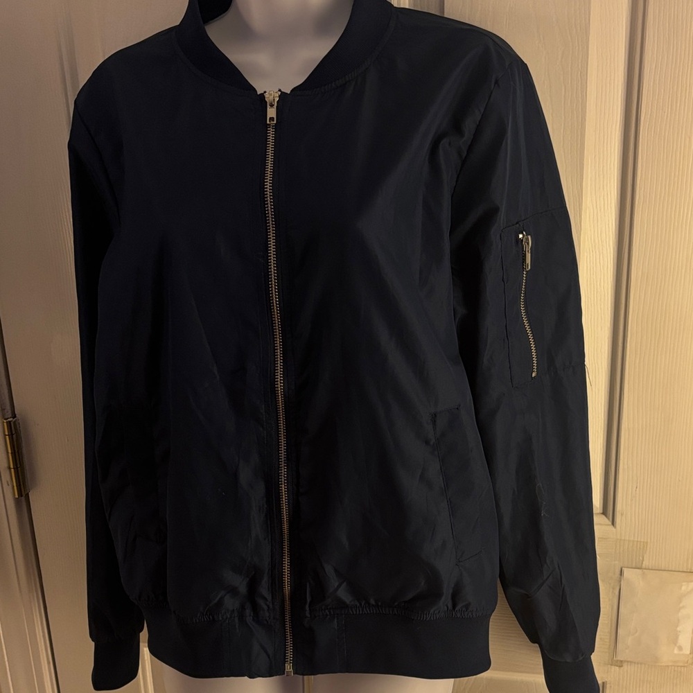 Elegant Navy Bomber Jacket